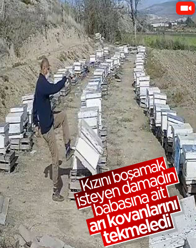 Ankara’da, damadının babasına ait arı kovanlarını parçaladı