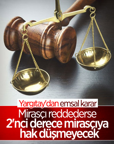 Yargıtay, mirasın reddinde 2'nci derece mirasçılara geçişi engelledi