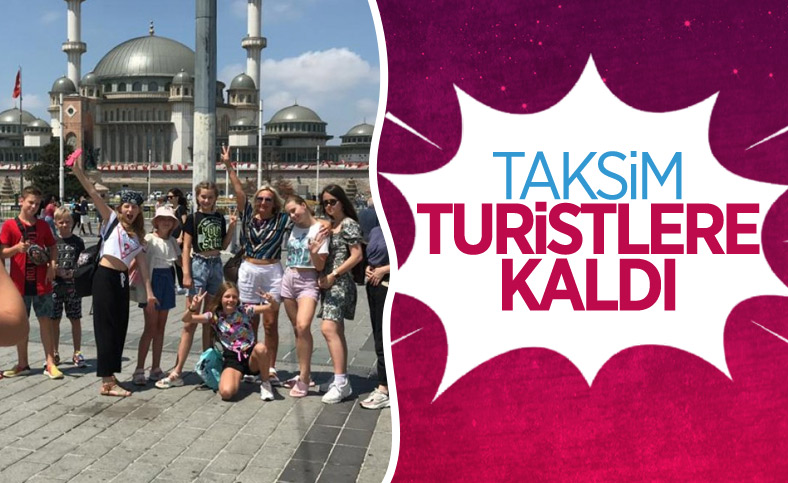 Taksim'de turist yoğunluğu