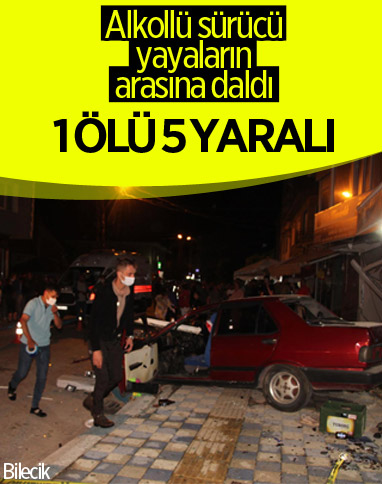Bilecik'te alkollü sürücü otomobili ile yayalara çarptı: 1 ölü 5 yaralı