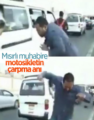 Mısır'da muhabire canlı yayında motosiklet çarptı