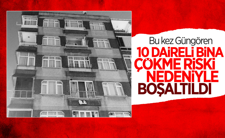 Güngören'de yıkılma tehlikesi olan bina boşaltıldı