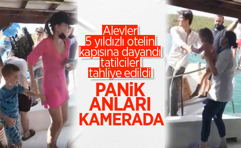 Muğla'daki alevler iki otelin bahçesine kadar geldi