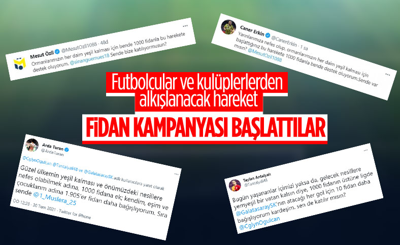 Kulüpler ve futbolculardan fidan kampanyası