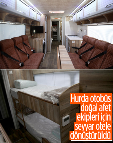 Doğal afet ekipleri için seyyar otel