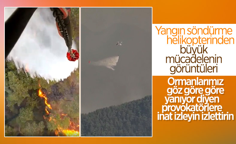 Orman yangınlarıyla mücadeleye havadan bakış