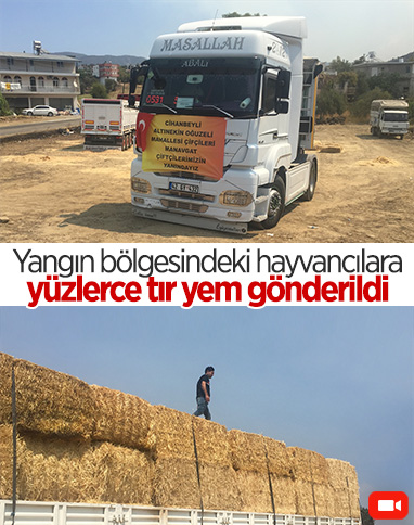 Antalya’ya çevre illerdeki besicilerden yüzlerce tır yem yardımı
