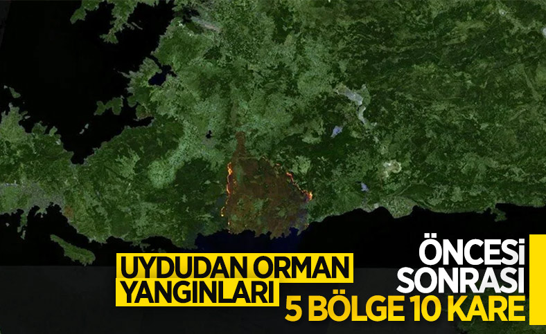 Orman yangınlarının uydudan görüntüleri