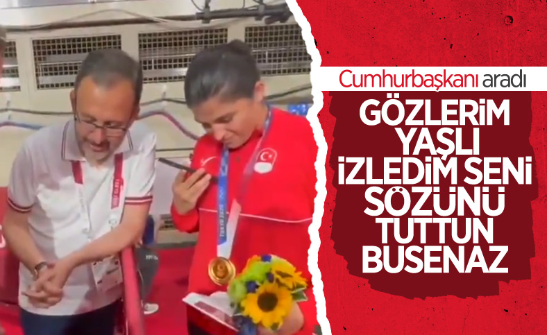 Cumhurbaşkanı Erdoğan'dan Busenaz Sürmeneli'ye tebrik telefonu