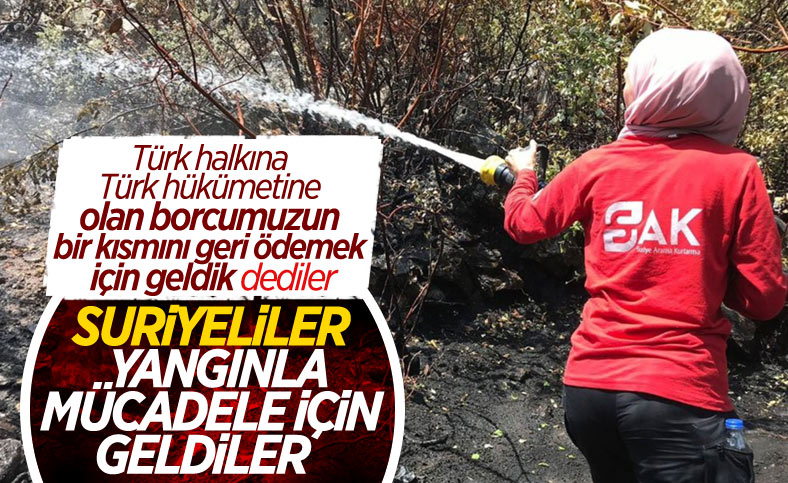 Suriyeliler, yangınlarla mücadele için Türkiye'ye geldi