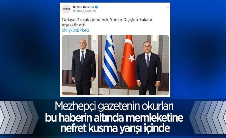 Birgün gazetesi okuyucuları, Yunanistan'a yardım eli uzatan Türkiye'yi eleştirdi