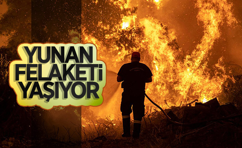 Yunanistan'ın Eğriboz Adası'nda yangın devam ediyor