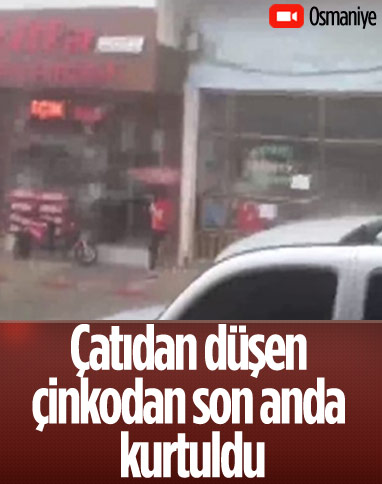 Osmaniye'de genç kızın, faciadan kıl payı kurtulduğu anlar kamerada