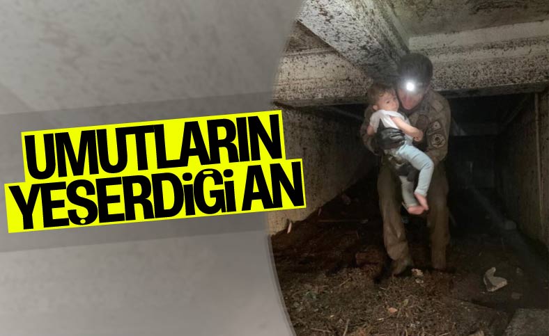 Kastamonu'da küçük çocuğun kurtarılma anı