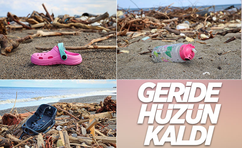 Kastamonu'da selin ardından eşyalar sahile vurdu