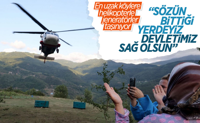 Selde elektriksiz kalan köyler, mobil jeneratörle aydınlanıyor