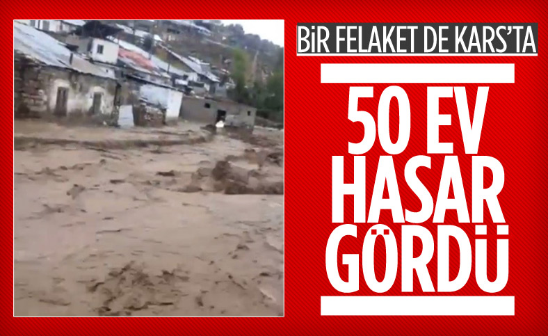 Kars’ın Sarıkamış ilçesindeki köyde sel baskını