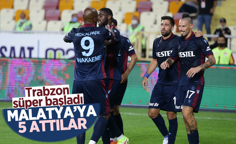 Trabzonspor, deplasmanda Yeni Malatyaspor'u 5 golle geçti