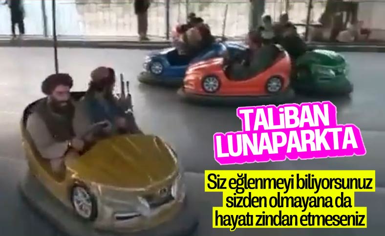Kabil'e giren Taliban militanları lunaparkta eğlendi