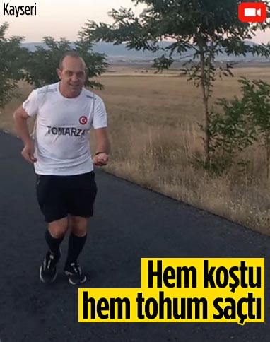 Kayseri'de koşarken tohum serpti