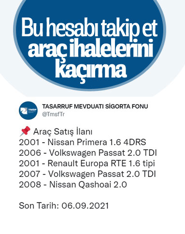 TMSF araç satış ihalelerini sosyal medyadan da duyuracak