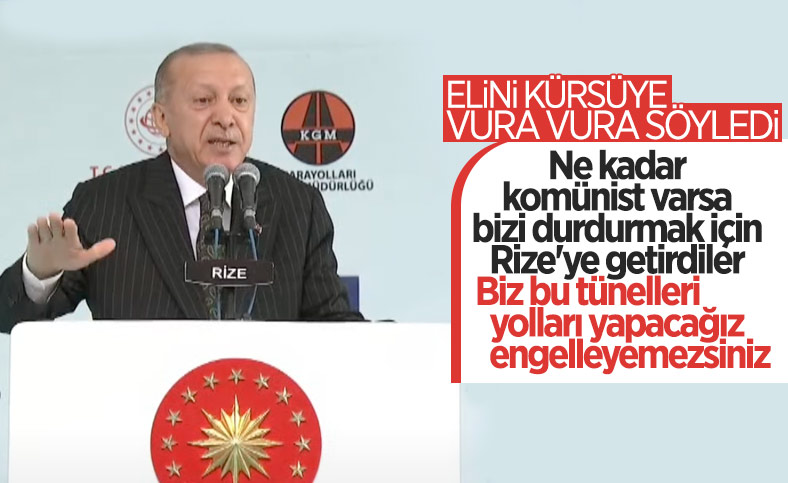 Cumhurbaşkanı Erdoğan, İyidere-İkizdere yolu açılış törenine katıldı