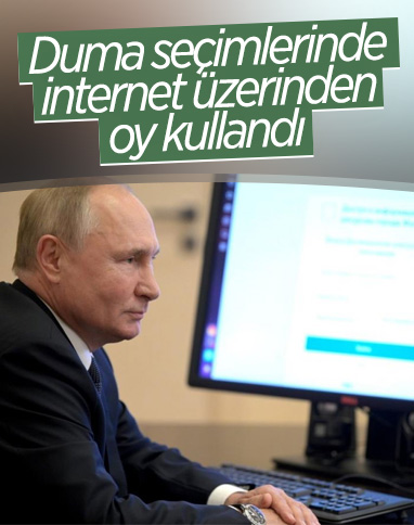 Karantinadaki Vladimir Putin, seçimlerde internet üzerinden oy kullandı