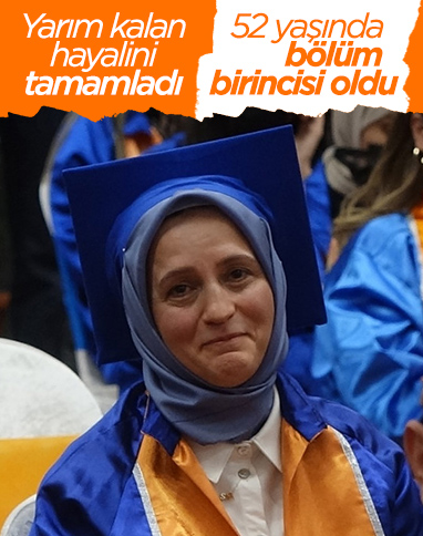 Çorum'da 52 yaşında üniversite okudu, bölümü birincilikle bitirdi