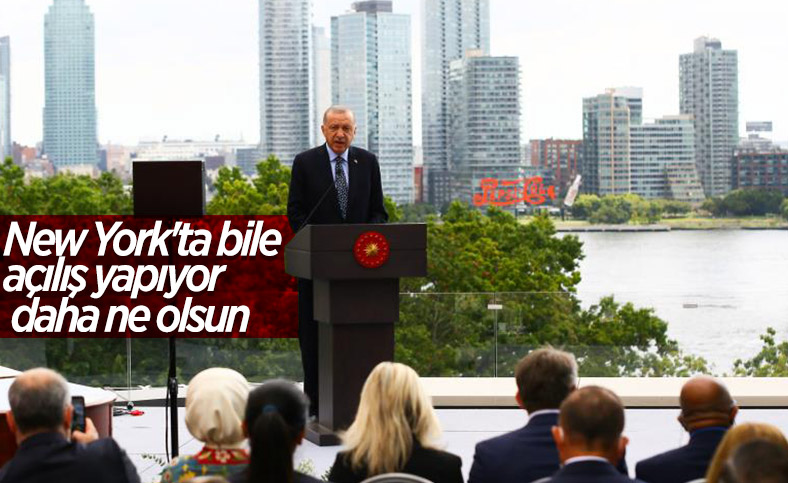 Cumhurbaşkanı Erdoğan, New York'ta Türkevi Binası'nın açılışı töreninde