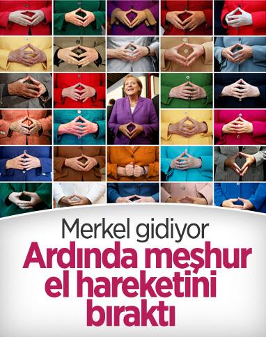 Angela Merkel'in kendine özgü el birleştirme hareketi