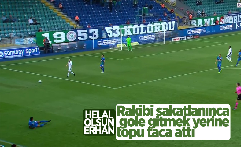 Rizespor-Altay maçında Erhan Çelenk'ten alkışlanacak hareket