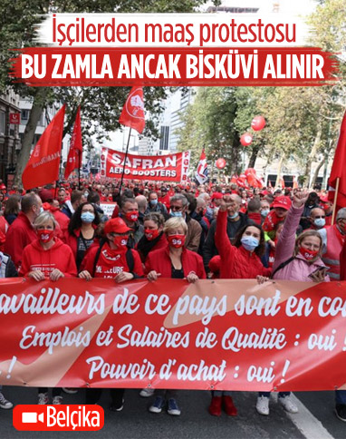 Belçika'da işçiler, maaş sınırlamasını protesto etti
