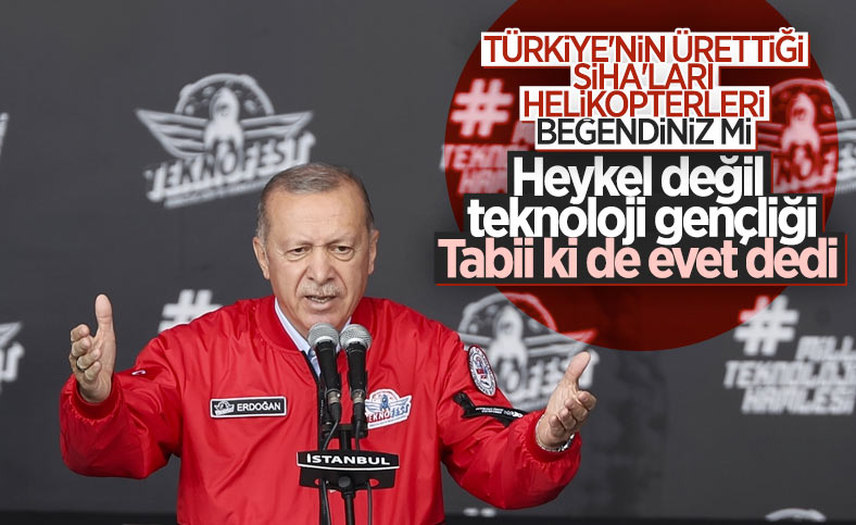 Cumhurbaşkanı Erdoğan TEKNOFEST'te sordu: Gösterileri beğendiniz mi