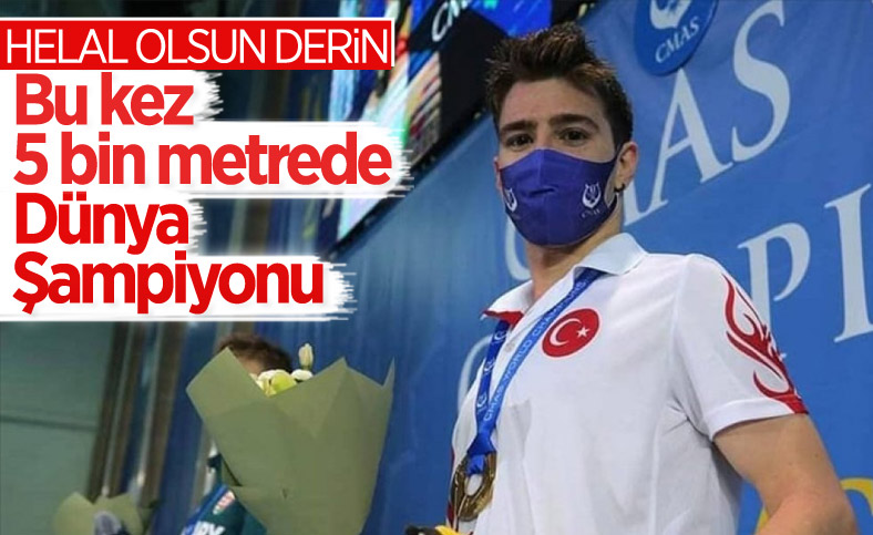 Milli sporcu Derin Toparlak, paletli yüzme 5 bin metrede dünya şampiyonu
