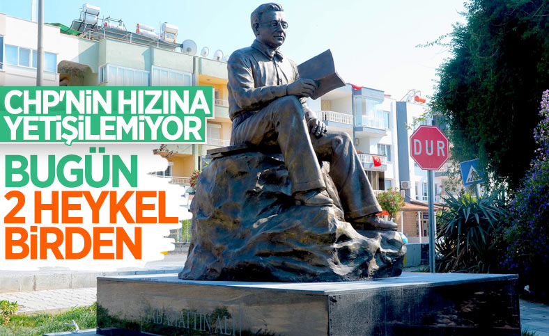 CHP'li Kuşadası Belediyesi'nden 'Sabahattin Ali' heykeli