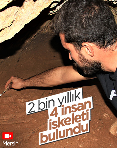 Mersin’de, 2 bin yıllık 4 insan iskeleti bulundu