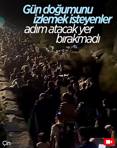 Çin'de, binlerce kişi gün doğumu izlemek için Tai Dağı'na akın etti