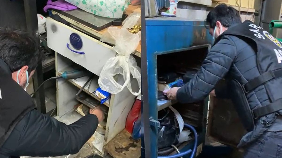 İstanbul'da silah imalathanesine baskın kamerada