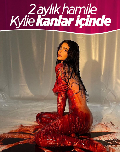 Kylie Jenner kanlar içinde poz verdi