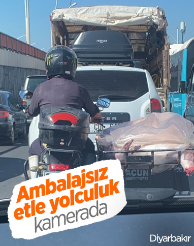 Diyarbakır'da taşınan ambalajsız et kamerada