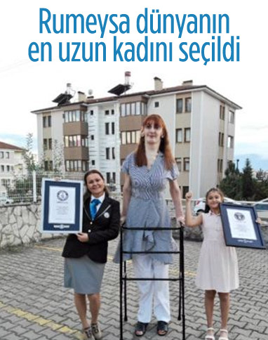 Dünyanın en uzun boylu kadını Rümeysa Gelgi Guinness Rekorlar Kitabı'nda