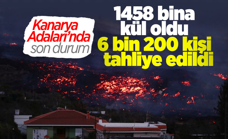 La Palma Adası'nda lavlar 1458 binayı yakıp yıktı