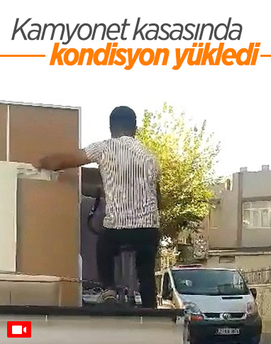 Adıyaman’da seyir halindeki kamyonette spor yaptı