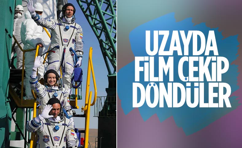 Uzayda ilk uzun metrajlı filmi çeken Ruslar, dünyaya döndü