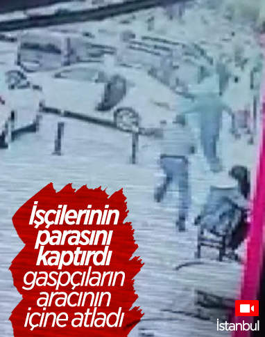 Maltepe’de, açık kapıdan gaspçıların aracının içine atladı