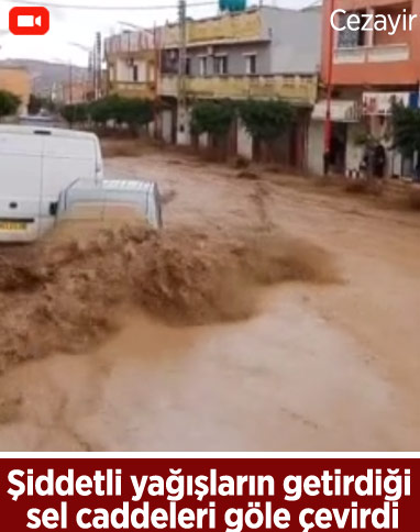 Cezayir'de meydana gelen sel hayatı durma noktasına getirdi