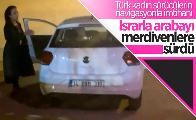 Antalya'da navigasyona uydu, parkın merdivenlerinde asılı kaldı