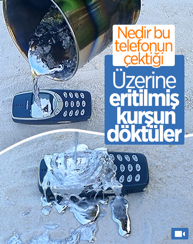Nokia 3310 erimiş kurşunla sağlamlık testi
