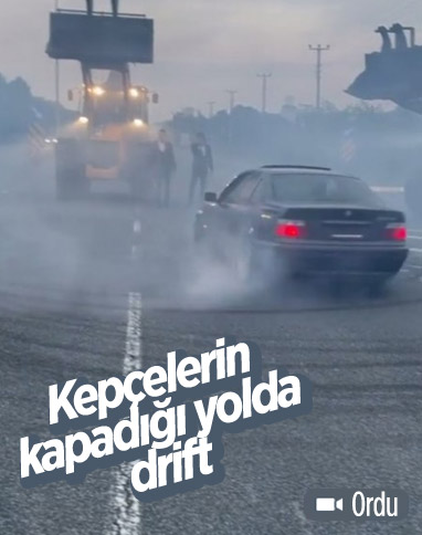 Ordu'da drift atan sürücü ve yolu kapatan kepçe sürücülerine 14 bin lira ceza