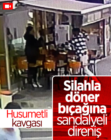 Şişli'de döner bıçaklı silahlı saldırı kamerada